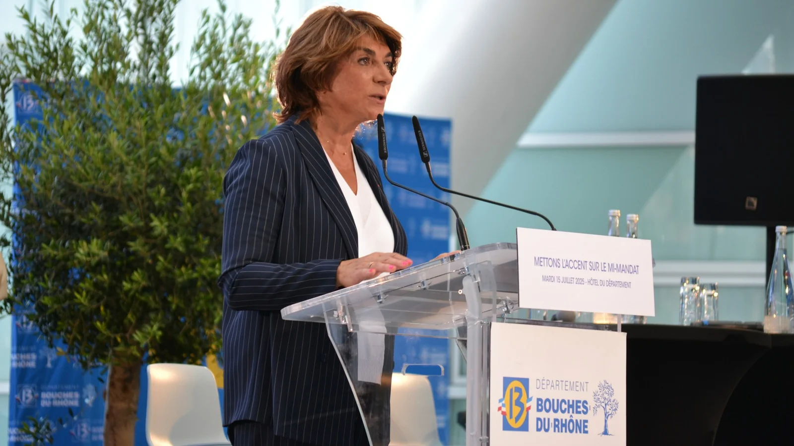 Martine Vassal à l'hôtel du département, le 15 juillet 2025. (Photo : M.L.)
