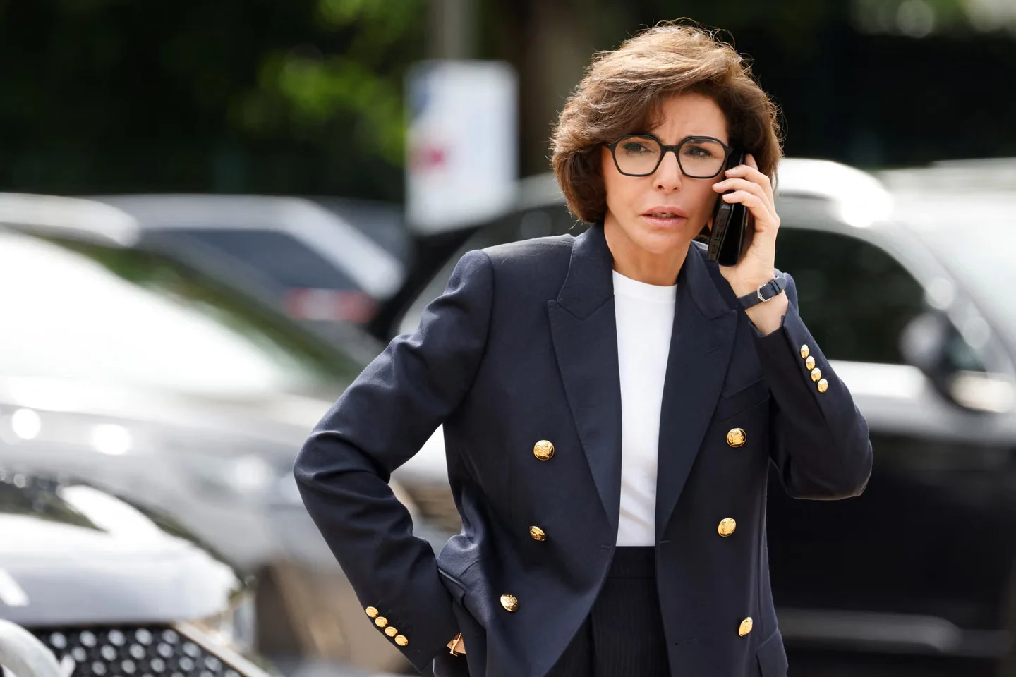 La ministre de la culture, Rachida Dati, au mémorial du Mont-Valérien à Suresnes, le 18 juin 2024.