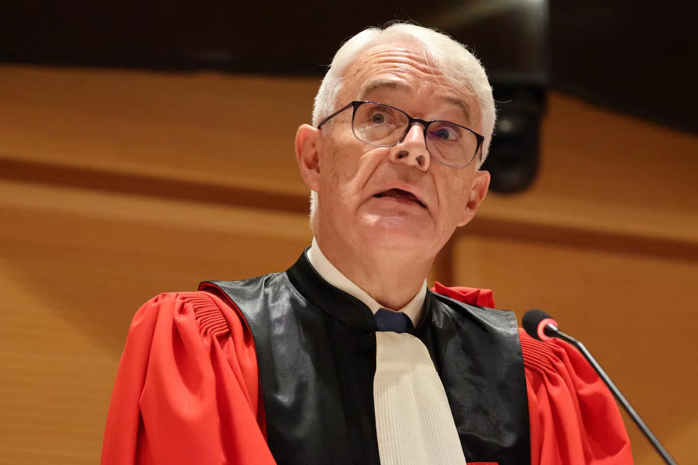 Jean-François Bohnert, procureur de la République financier, lors de la cérémonie d’investiture du nouveau président du tribunal de Paris, le 29 septembre 2025.