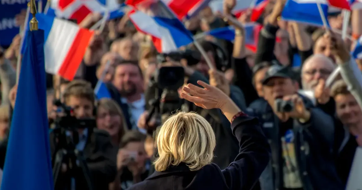 Marine Le Pen, durant un meeting de campagne pour la présidentielle, le 4 mai 2017.
